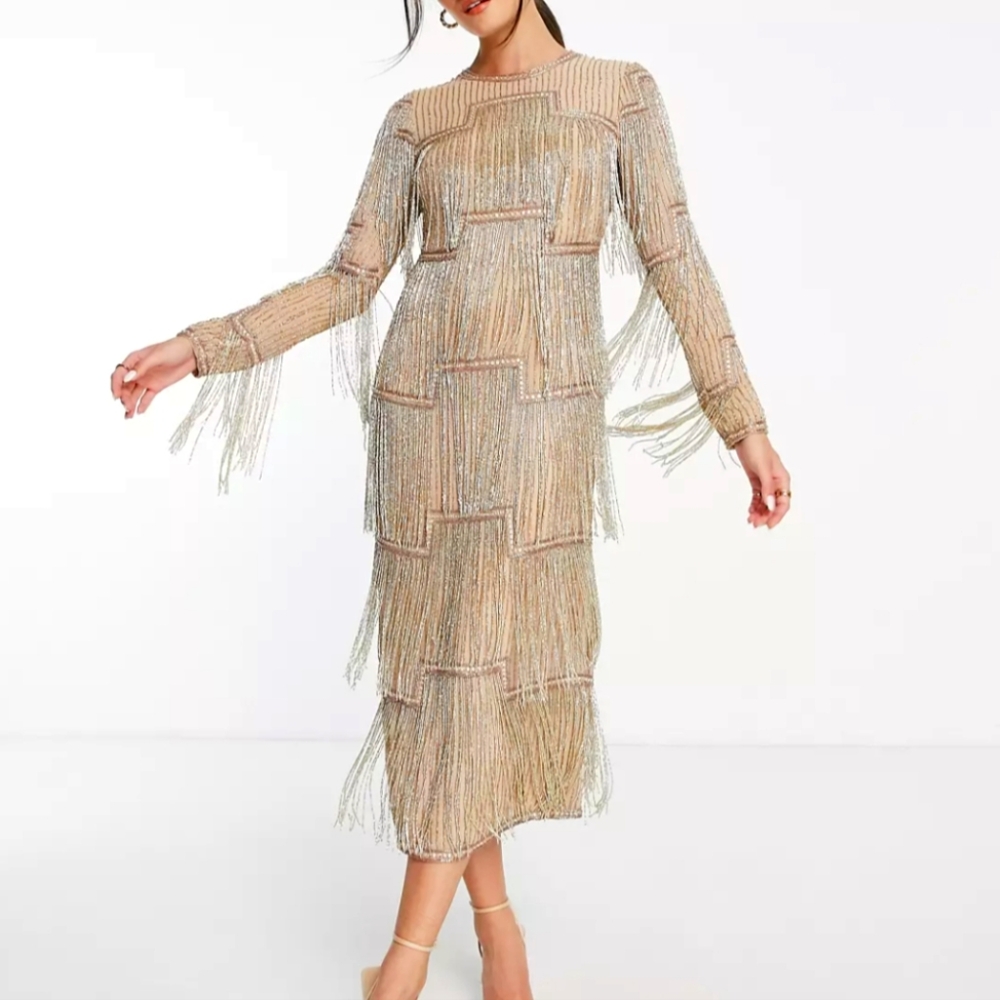 Asos Design Curve Beaded Goddess Dress